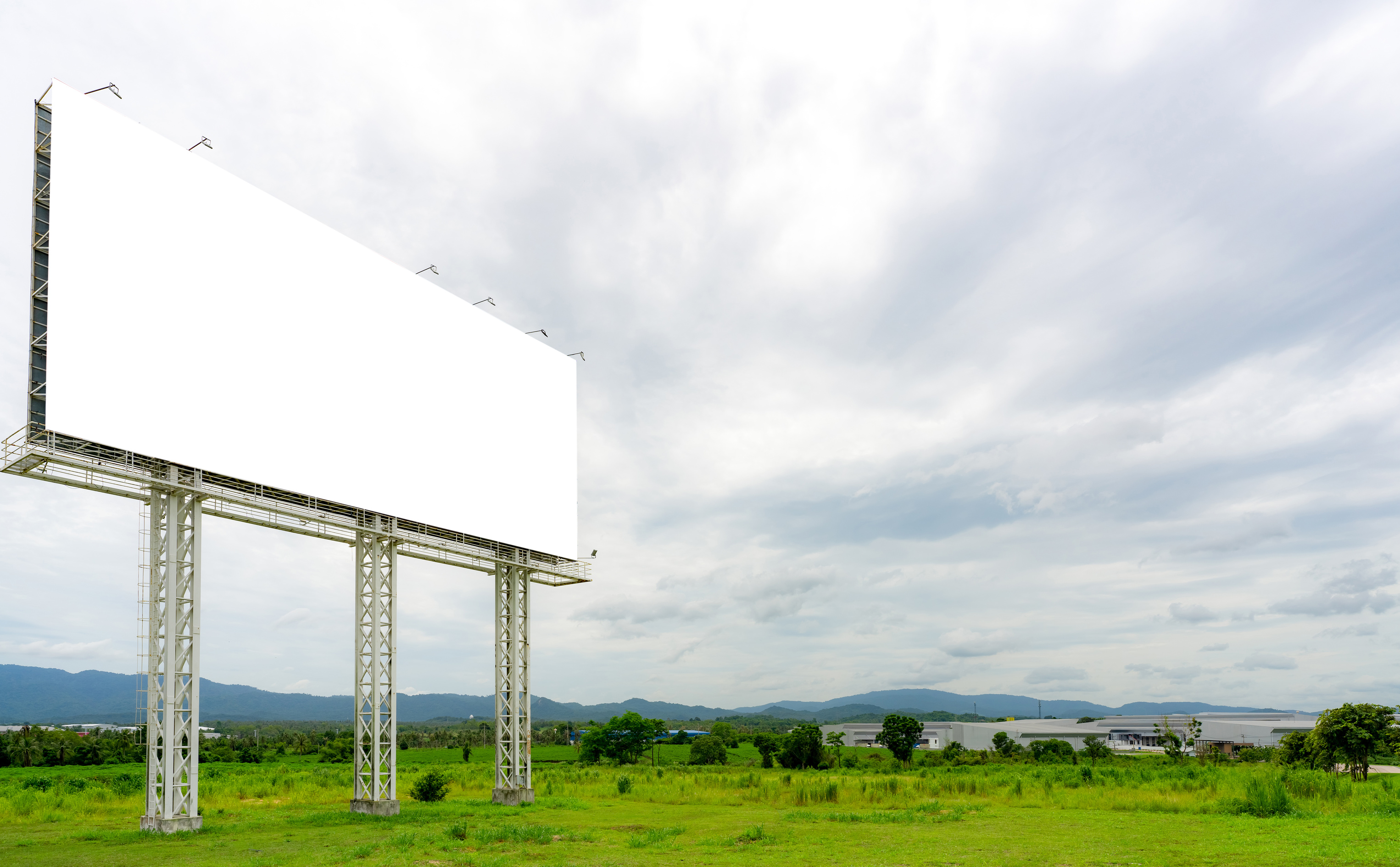 Blank advertising billboard. Outdoor billboard. Outdoor media ma