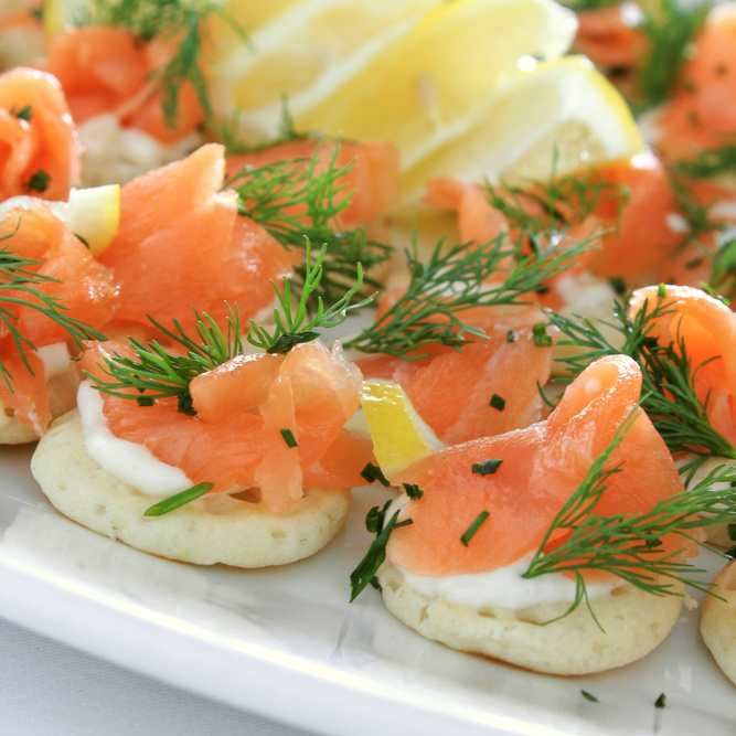 Smoked Salmon Blinis Appetizer