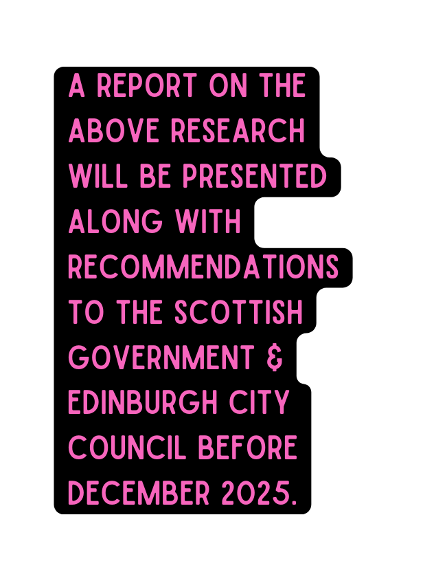 A Report on the above research will be presented along with recommendations to the Scottish Government Edinburgh City Council before December 2025