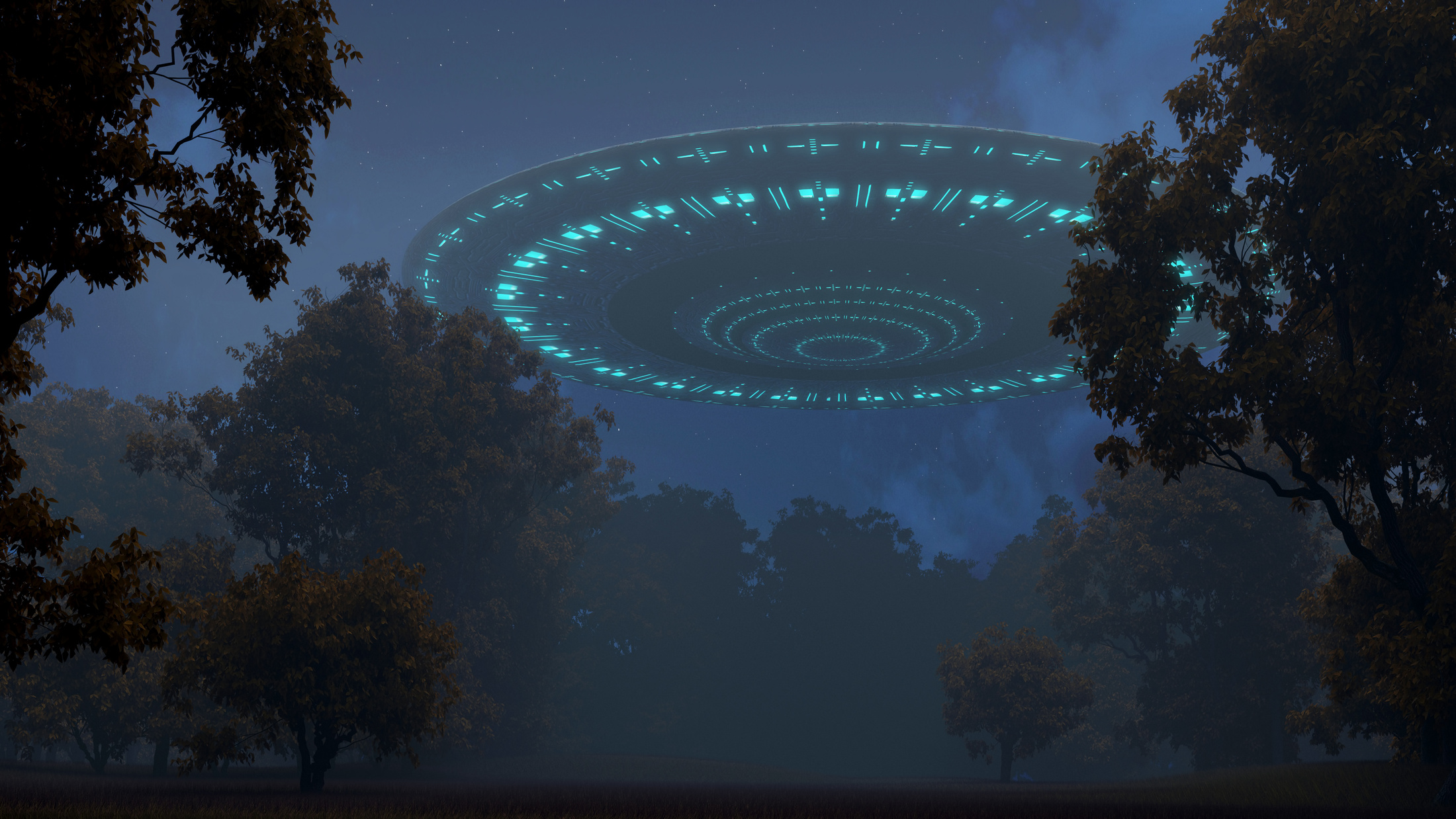 Ufo over trees