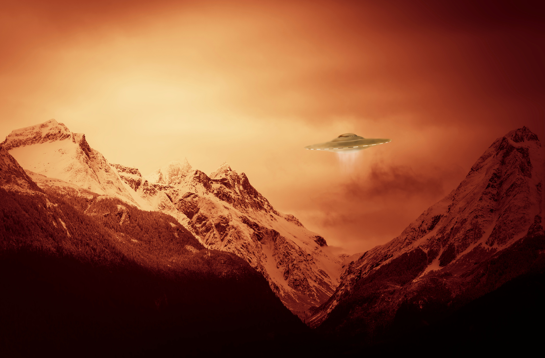 UFO with Mountains