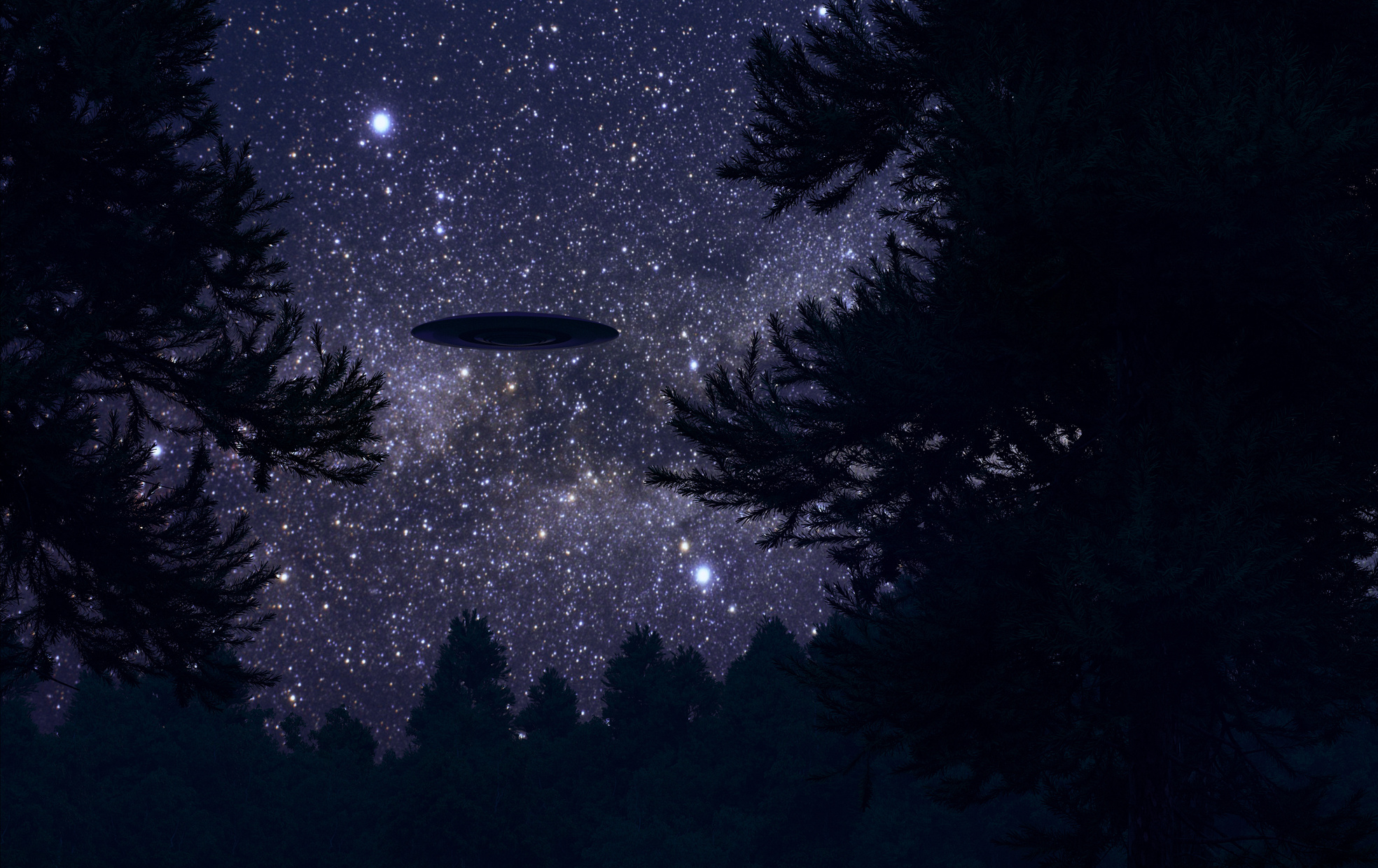 Ufo over trees