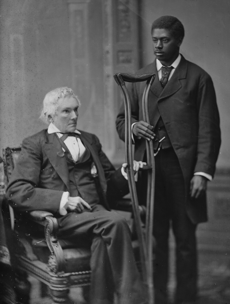 Alexander Hamilton Stephens, Vice President of the Confederate States of America, (with colored man attendant) ca. 1865-1880, Mathew Brady Studio