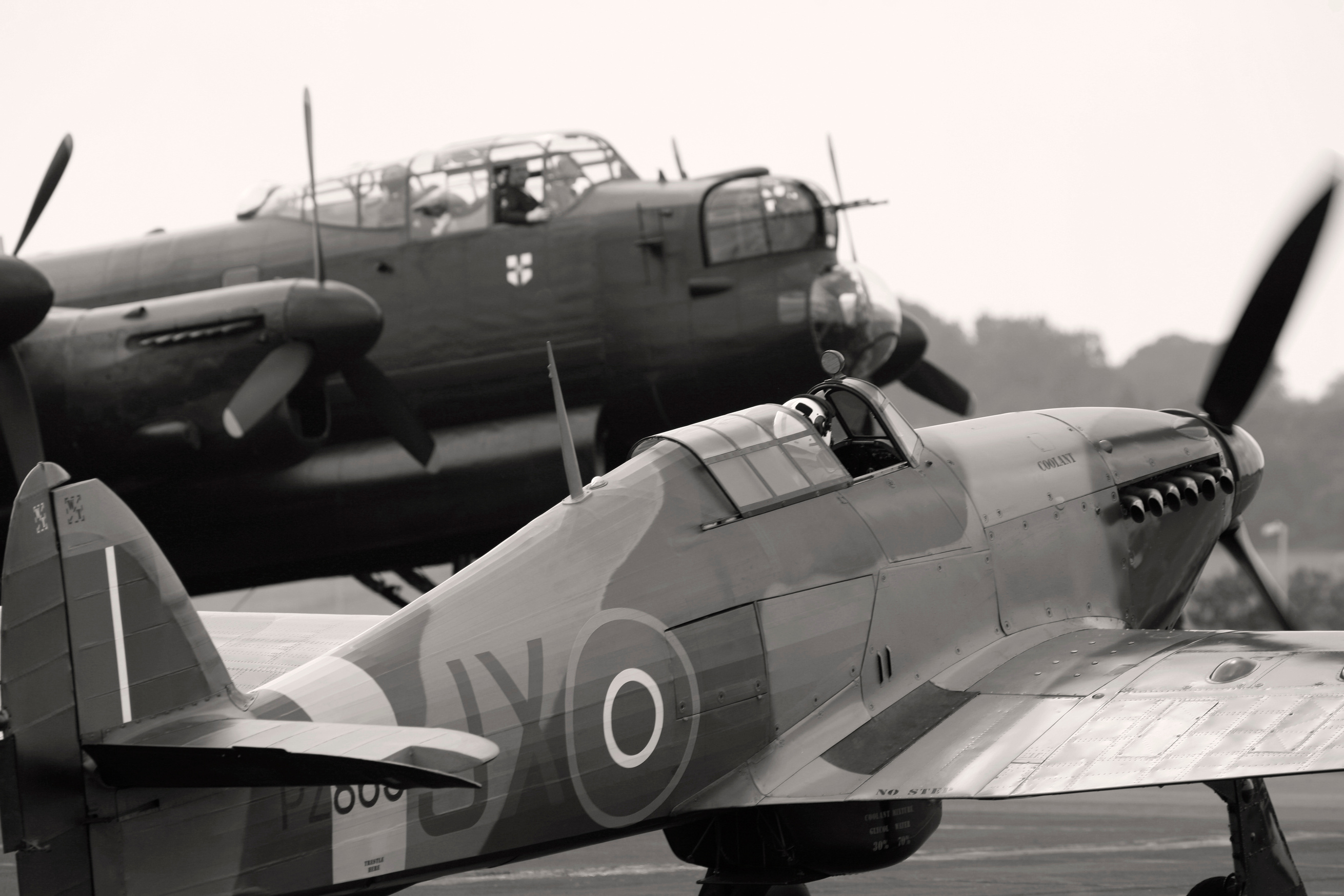 Hurricane and Lancaster Bomber