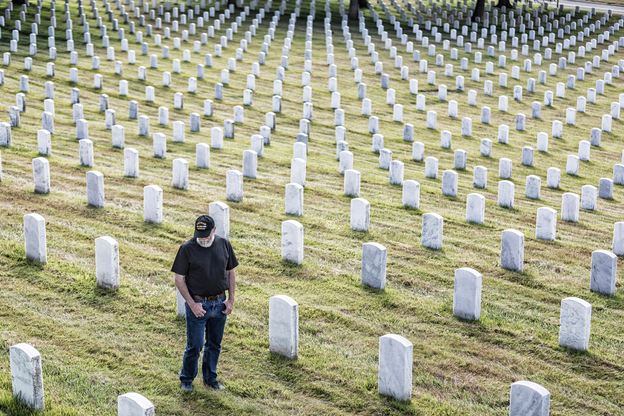 Vietnam War Military Cemetery Veteran Reading Tombstone Inscriptions