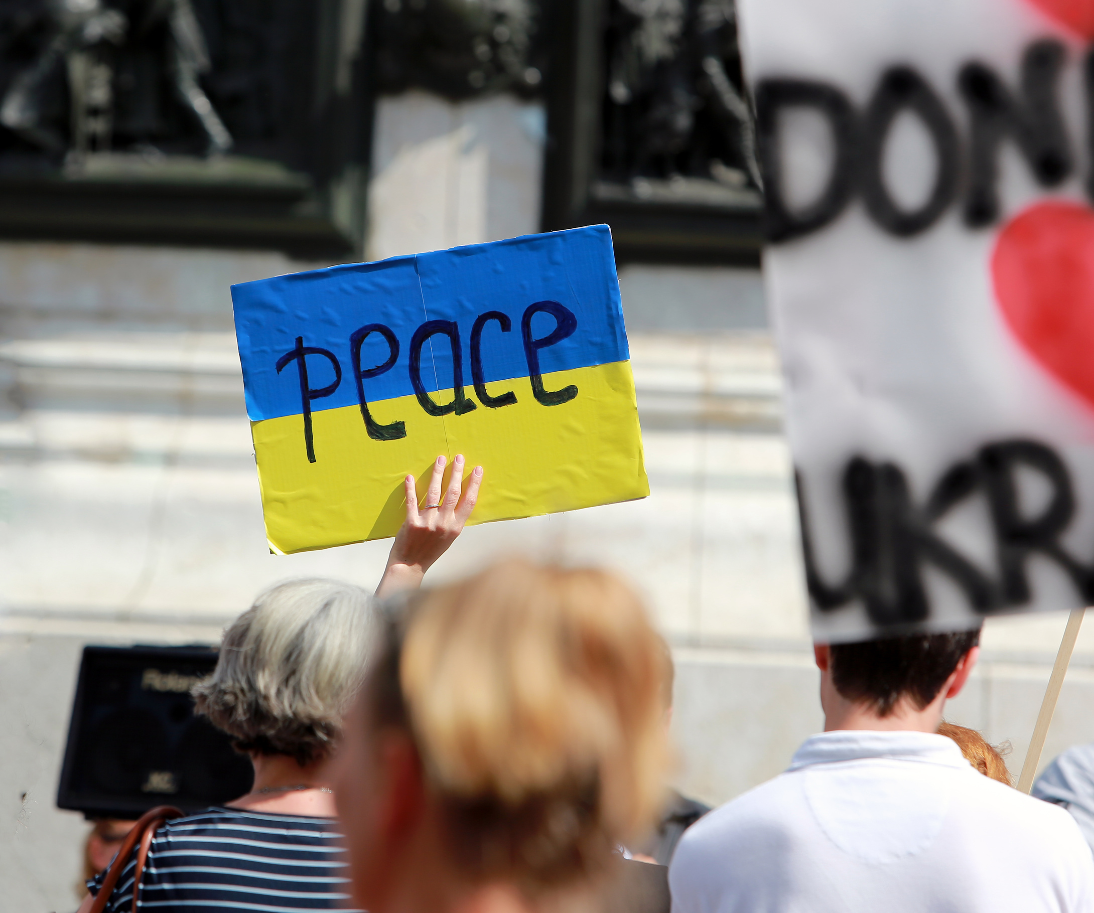 Peace Sign on the Flag of Ukraine.