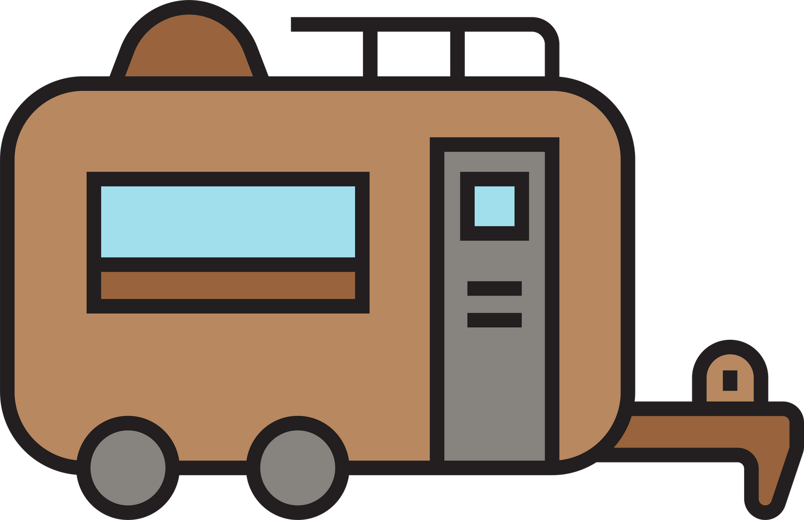 Recreational Vehicle Trailer Icon Illustration