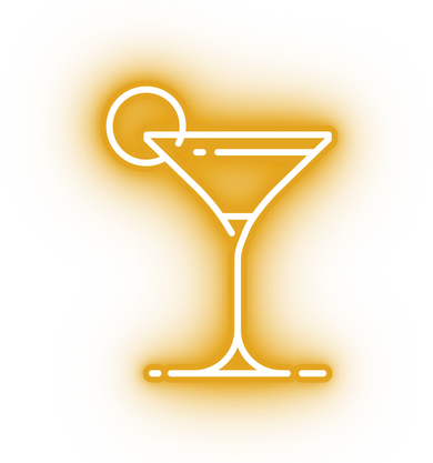 Neon yellow cocktail icon