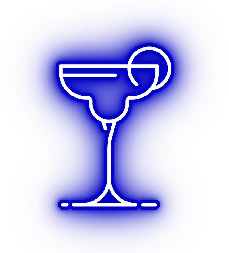 Neon blue margarita icon