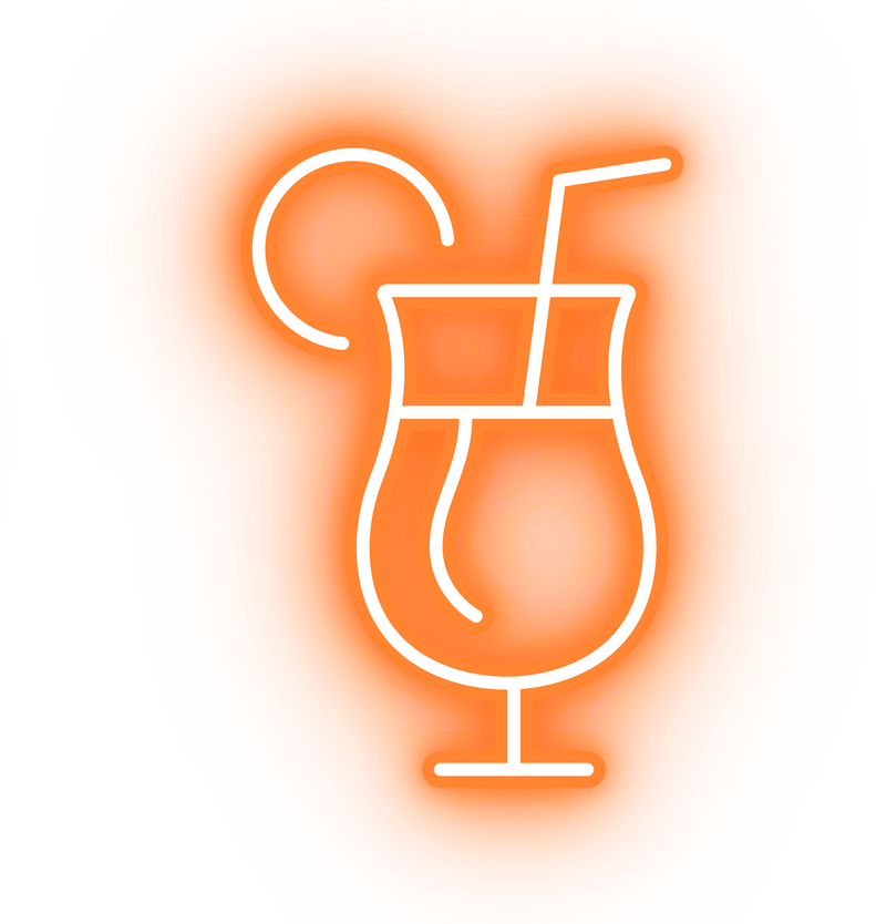 Neon orange drink icon