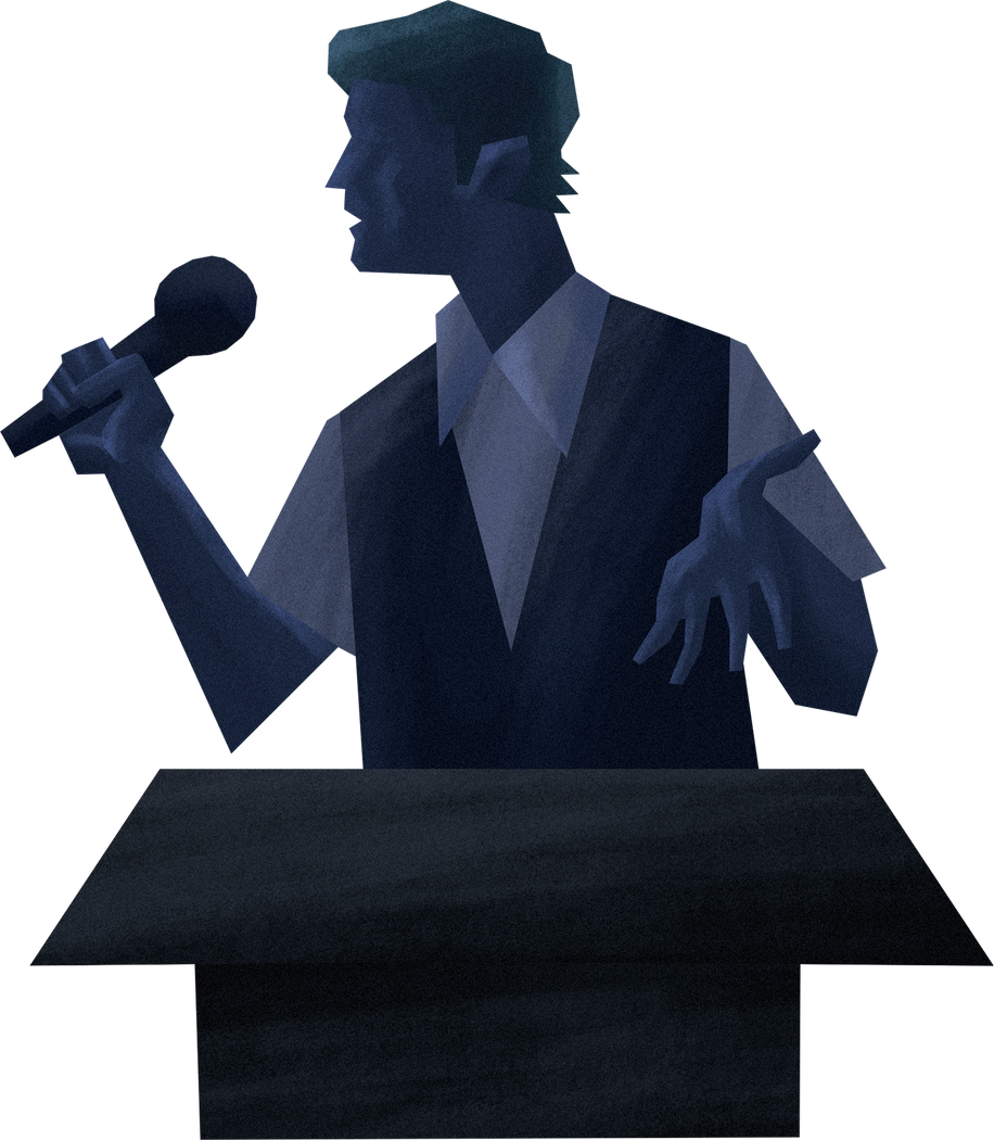 Sharp Textured Student Council Candidate Giving a Speech 