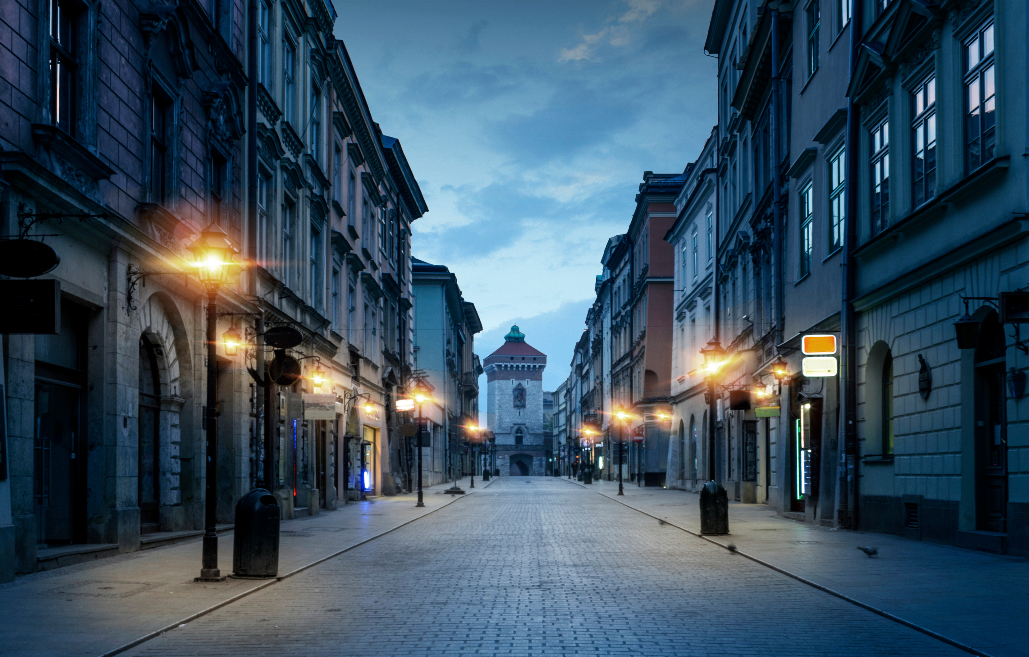 Krakow old town by night, Poland