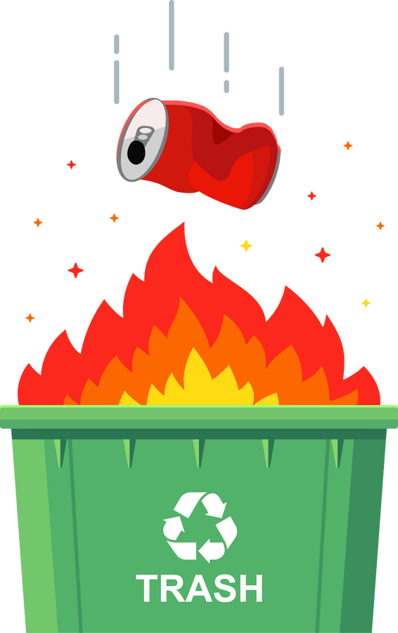  Illustration of a Burning Trash